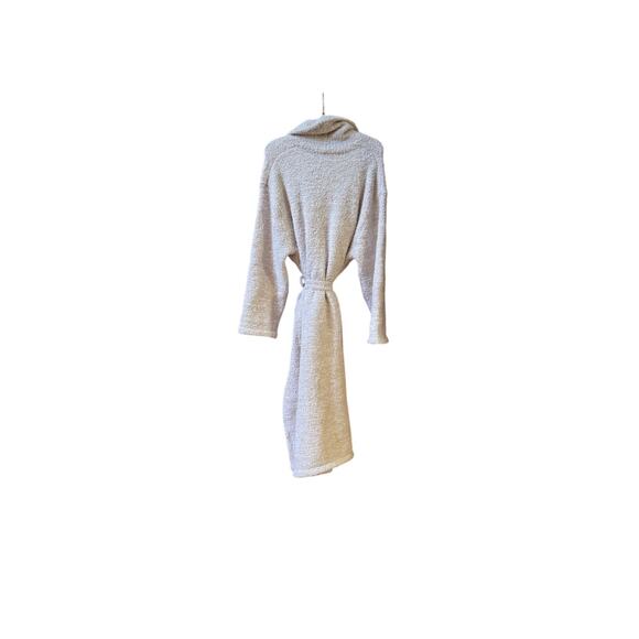 Barefoot Dreams CozyChic Robe Heather Stone/White Size 2 (med) - Picture 8 of 8